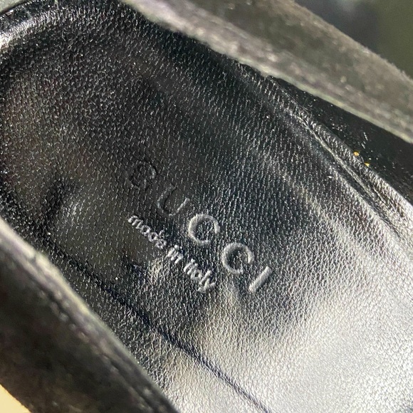 Rare Black Gucci Suede Wedge heels Sz8B - Picture 2 of 13